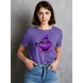 thumbnail image 2 of Witch Cat In A Cup Shaped T-Shirt Women -Rose Khan Designs, Female Medium, 2 of 4