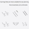 thumbnail image 3 of Pendientes de plata de ley S999, pendientes simples para mujer, pendientes pequeños de estrella y Luna Mori, pendientes de plata antibloqueo, 3 of 6
