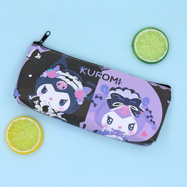 Sanrio-estuches de lápices Kawaii Hellokitty, bolsa de almacenamiento de lápices, caja de bolígrafos de Anime Kuromi, suministros de papelería de aprendizaje de dibujos animados, regalo para niños