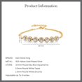 thumbnail image 5 of Gem Stone King 18K Yellow Gold Plated Silver Sky Blue Aquamarine and White Topaz Tennis Bracelet for Women (2.17 Cttw, Gemstone March Birthstone, 7 inch with 2 inch Extender), 5 of 5