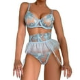 thumbnail image 1 of Gibobby Conjunto de lencería Sexy Lencería de Encaje para Mujer, con Cierre Frontal, Cuello en V, camisón Sexy(Azul, M), 1 of 5