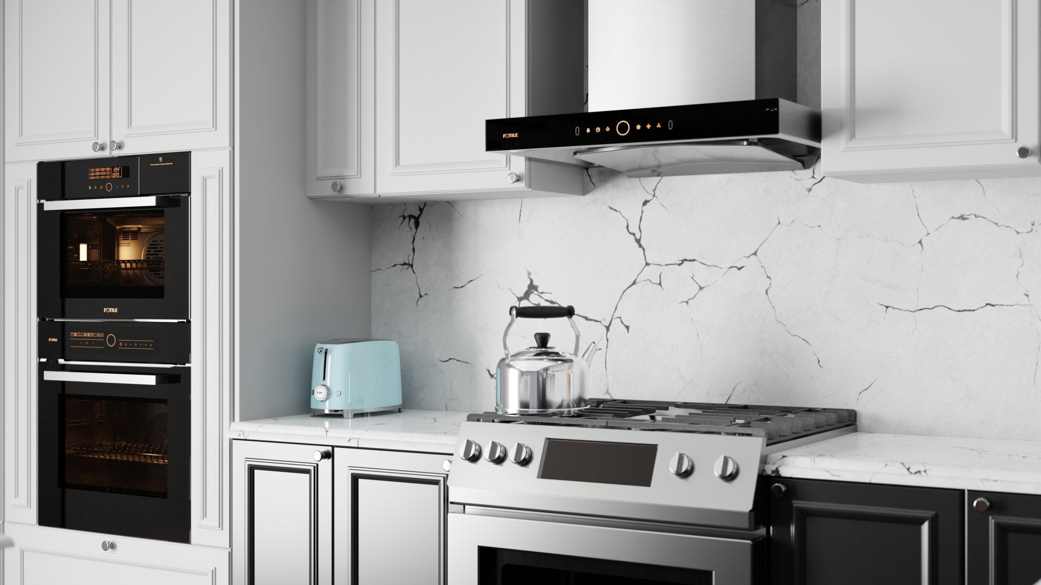 FOTILE EMG7508 Perimeter Vent Series 30 in. 1200 CFM Wall-Mount Range Hood with 2 LED Lights and Motion Activation in Stainless Steel