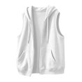 thumbnail image 6 of Sleeveless Hoodie Women Summer Fall Casual Zip Up Jacket Hooded Sweatshirt with Pockets Vest Outerwear, 6 of 8