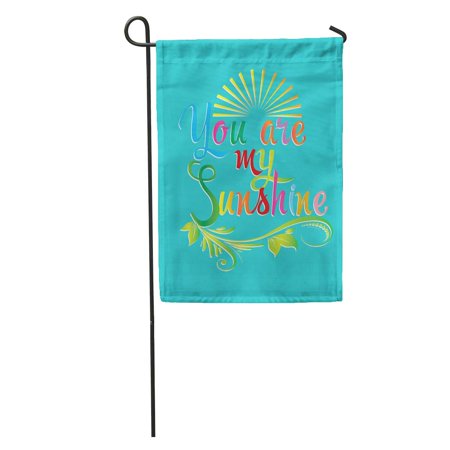 LADDKE You are My Sunshine Vintage Calligraphic Colorful Lettering Love Text Garden Flag Decorative Flag House Banner 28x40 inch