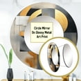 thumbnail image 3 of Designart "Harmonious Shapes Gold Black Composition" Abstract Shapes Rund Mirror For Wall Decor - Large Gold Round Printed Mirror -Modern Round Living Room Mirror - 23" x 23", 3 of 6