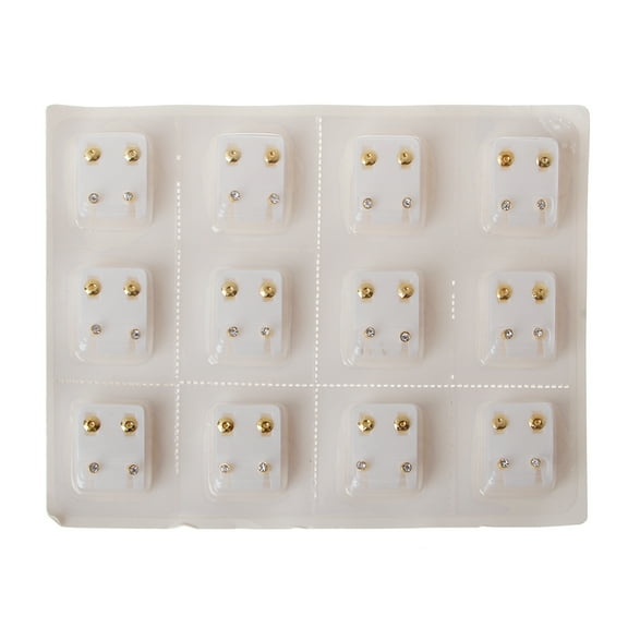 ✪ Ear Piercing Earrings Silver Stainless Mini 3/5mm Clear CZ Studs Studex System