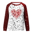 thumbnail image 4 of Penkiiy T-Shirt Décontracté à Col Rond pour Femmes, Manches Longues, Mignon, Tendance, Grande Taille, Imprimé Cœur, S Rouge, 4 of 5