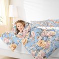 thumbnail image 4 of Homewish Rustic Flower Floral Bedding Comforter Set,Country Plant Twin Comforter Sets,Blue Pink Orange Bedding Set For Teens,Luxury Bedroom Decor Reversible,2pcs, 4 of 8