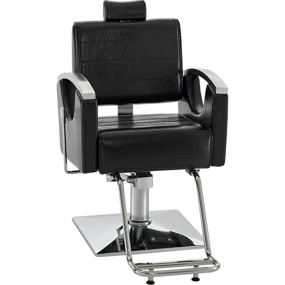 BarberPub Classic Barber Chair Reclining for Hair Stylist Spa Salon Styling Beauty Equipment 9180 Black