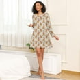 thumbnail image 5 of joogoo Gingerbread Man Snowflake Bell Pattern Women's Long Sleeve Nightgown Sleepwear L, 5 of 8
