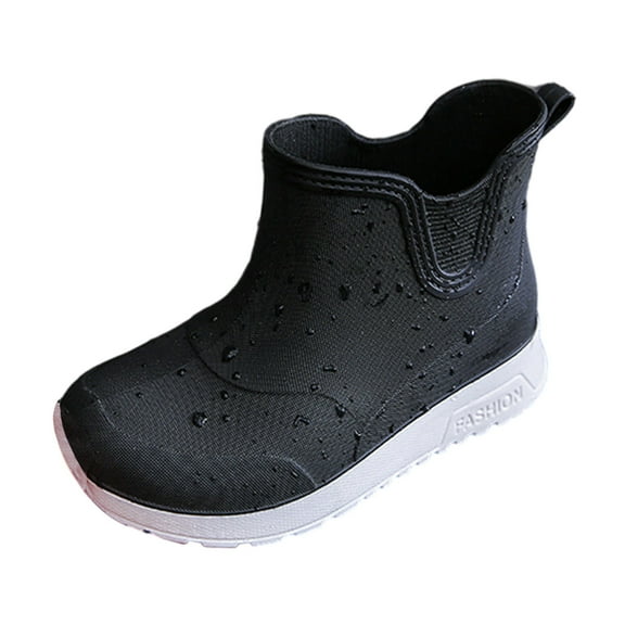 ZACPNCV Toddler Boys Girls Rain Shoes Outdoor Non-Slip Athletic Shoes Black