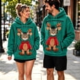 thumbnail image 6 of Frostluinai Christmas Hoodies for Women Fuzzy Fleece Pet Holding Pocket Hoodies Xmas Reindeer Print Cats Dogs Carrier Pouch Pullover S-XXL, 6 of 7