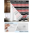 thumbnail image 3 of No Hook Cloth Fabric Shower Curtain with Snap in Liner, Black Red Striped Waterproof Shower Curtains Set with See Through Top Window, Horizontal Lines Simple Minimalist Bath Curtains Shower 48"x72", 3 of 6