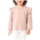 thumbnail image 2 of Abrigo informal de manga larga sin capucha y chaquetas para mujer y niño, abrigo para bebé, moda de otoño y primavera, blusa de manga acampanada con cuello con volantes y jersey, top de poliéster para, 2 of 7
