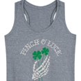 thumbnail image 3 of Instant Message - St. Patrick's Day - Pinch Of Luck Skeleton - Women's Racerback Tank Top, 3 of 6