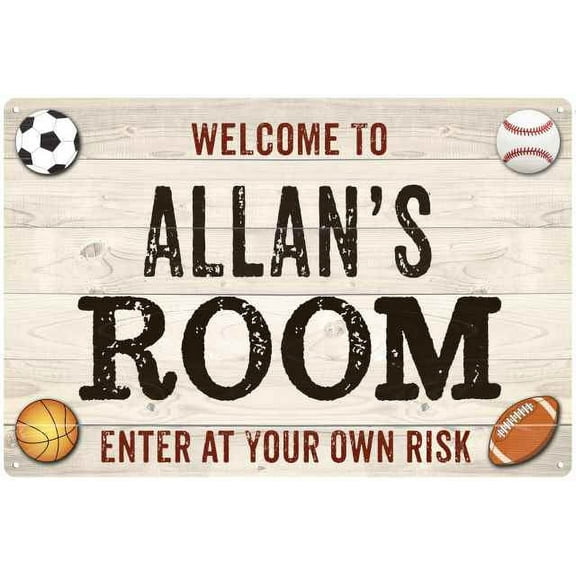ALLAN'S Room Kids Bedroom Sign Boy's Gift 8x12 Metal 108120090462