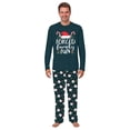 thumbnail image 3 of Christmas Family Matching Pajamas Set, Festive Navy Design with Santa, Size NB - Men 6XL And Pets, 3 of 7