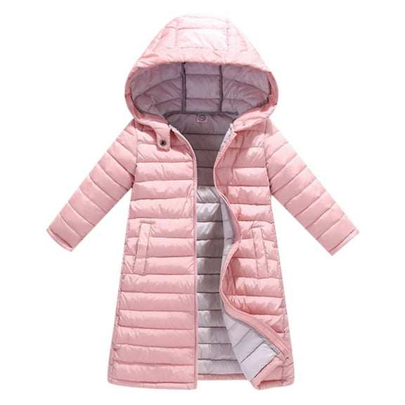 Toddler Winter Coats Boys Girls Down Coats Long Lightweight Hooded Thick Warm Winter Coat Puffer Hooded Jacket Winter Clothes for Boys Girls Size 6-7