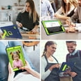 thumbnail image 5 of Tarise for Apple iPad 10.2" Case 9th/8th/7th Generation (2021/2020/2019) with Foldable Kickstand Hard Back Shockproof Shell Silicone Heavy Duty Rugged Protective Hybrid Slim Stand Cover, Navy + Green, 5 of 7