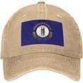 thumbnail image 2 of Kentucky State Flag Baseball Cap Adjustable Twill Bulk with Ponytail Hole Washed Dad Hat for Men Women, 2 of 8