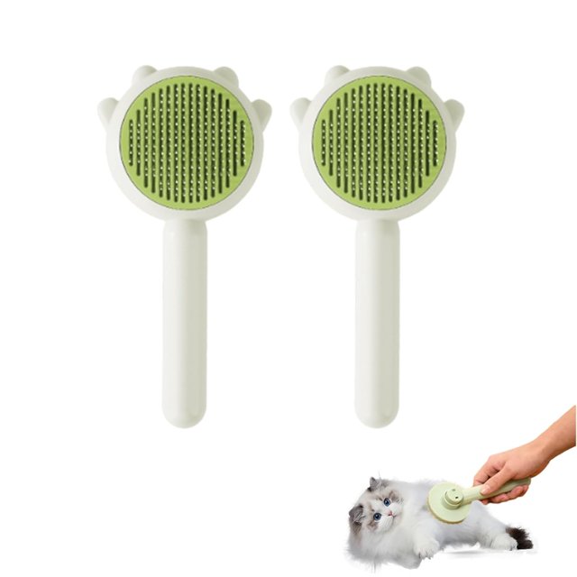 Cepillo de aseo autolimpiante, cepillo para gatos autolimpiante para mudarse, cepillo de aseo para mascotas, cepillo limpiador de pelo para mascotas, enredos de pelo suelto para gatos de pelo corto o