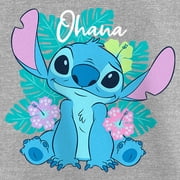 Girl's Lilo & Stitch Tropical Ohana Stitch Graphic Tee Athletic Heather X Large