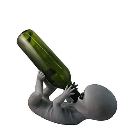 Unique Wine Holder - Drunken Classic Roswell Alien Wine Bottle Holder By DWK | Unique Extraterrestrial Home Decor And Gifts