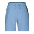 thumbnail image 4 of Puntoco Pantalones Cortos Casuales Para Hombre, Pantalones Deportivos Con Cintura Elástica Con Cordón De Color Sólido Y Bolsillos Azul Claro S,Pantalones Cortos Hombre, 4 of 6