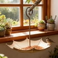 thumbnail image 2 of Bird Feeder,Umbrella Shape Weatherproof Metal Hanging Rod Wide Curved for Outdoor Patio Garden Yard, 2 of 6