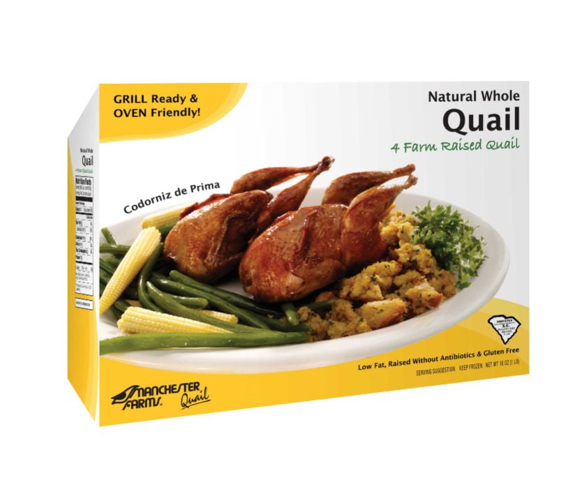 Manchester Farms Whole Natural Quail Sleeve 24 per case.