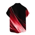 thumbnail image 4 of ZCFZJW Men's Casual Short Sleeve Button Down Bowling Summer Loose Regular Fit Hawaiian Beach Shirts Trendy Striped Color Block Printed T-Shirts with Pockets Red XXL, 4 of 4