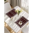thumbnail image 5 of Brown Boho Placemats Set of 12, Retro Farmhouse Abstract Geometric Ethnic Art Placemats for Dining Table, Place Mats for Kitchen Tabletop, Waterproof Wipeable Dining Table Mats Set, 5 of 9