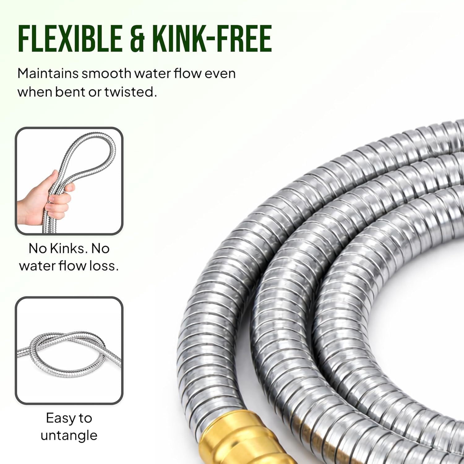 MKEUDQ-Flexible Garden Hose - Lightweight, Kink-Free Water Hose