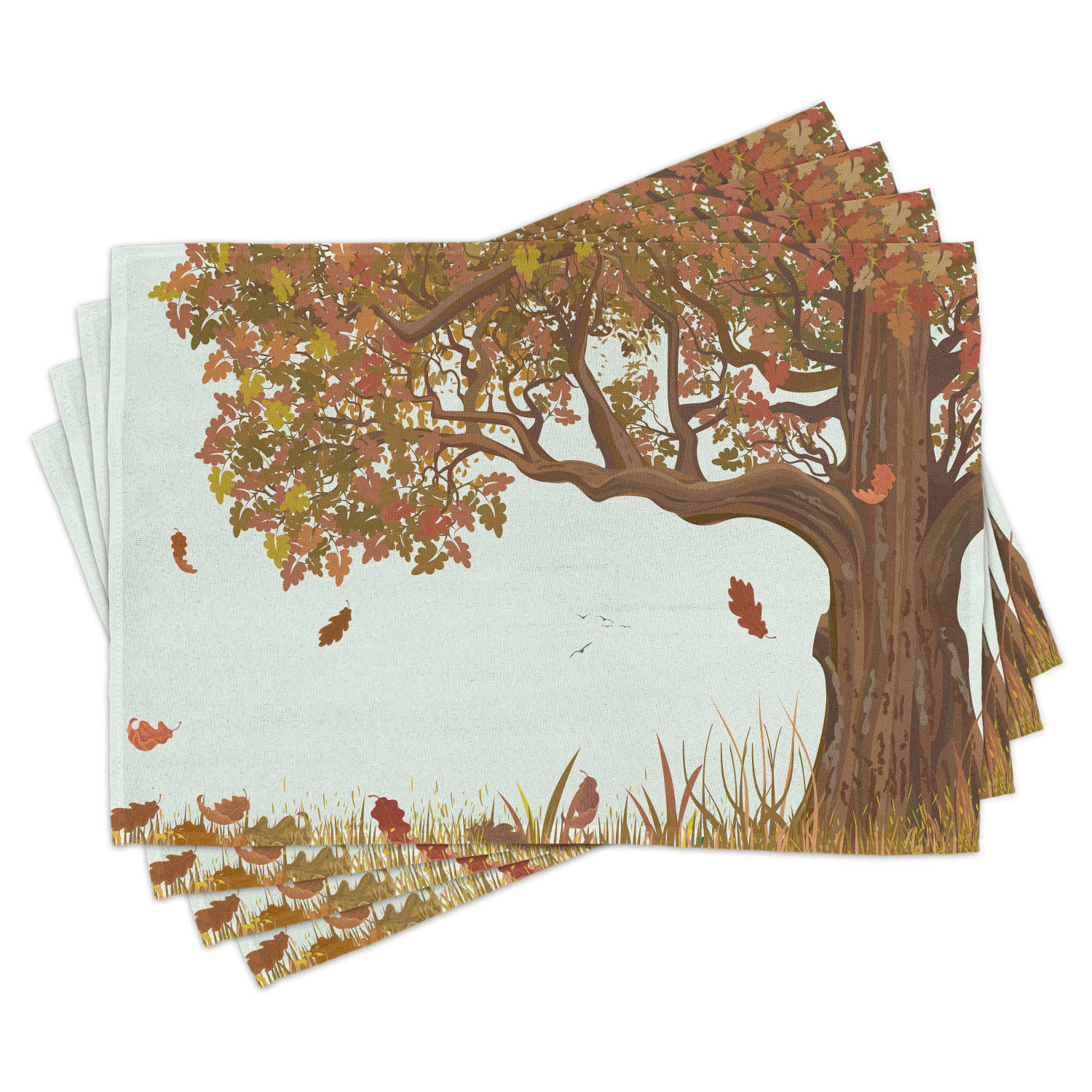 Tree of Life Placemats Set of 4 Autumn Season Fall Shady Deciduous Oak