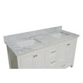 thumbnail image 3 of Paige 60" Double Bathroom Vanity with White Cabinet and Carrara Marble Top, 3 of 6