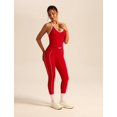 thumbnail image 4 of PISONIC Women 2 Piece Workout Sets V Neck Halter Tank Matching Twist Waist Leggings Yoga Pilates Outfits, 4 of 6