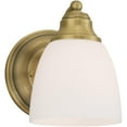 thumbnail image 3 of 5.5 inch 1 Light Antique Brass Wall Sconce with White Glass Shade, 3 of 5