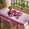 thumbnail image 3 of Valentine's Day Table Cloths for 4 Foot Rectangle Tables, Pink Love Heart Trees Spring Romance Patio Waterproof Elastic Fitted Tablecloths, Washable Rectangular Table Cover for Camping, 3 of 8