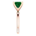 thumbnail image 3 of 2 ct Princess Cut Simulated Emerald Solitaire 18K Rose Gold Womens Engagement Ring, 3 of 5