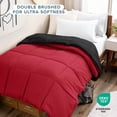 thumbnail image 4 of Bare Home 1800 Collection Reversible Down Alternative Comforter, All-Season, Twin/Twin-XL, Black/Red, 4 of 10