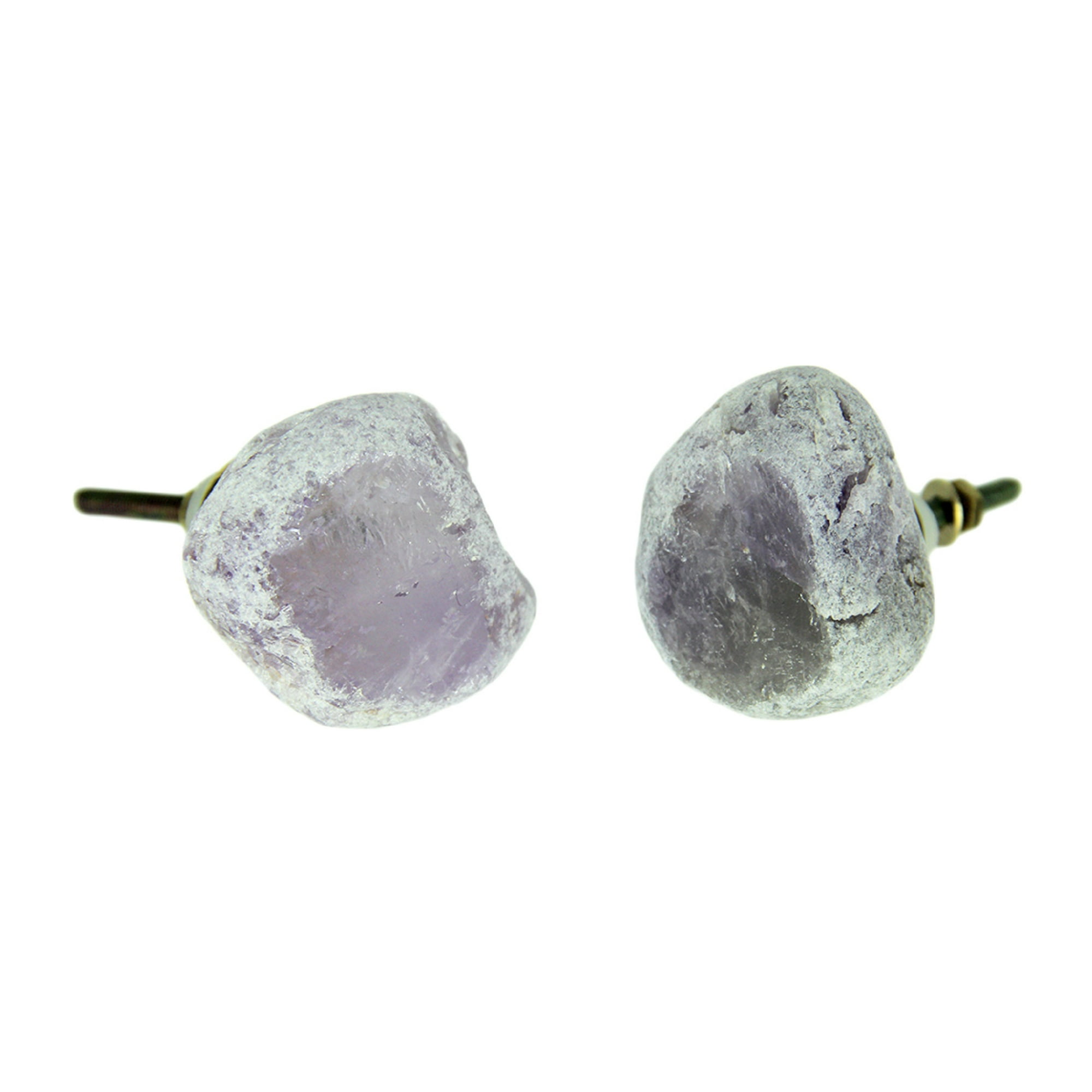 Amethyst Quartz Natural Crystal Cabinet Knob Or Drawer Pull Set Of 2