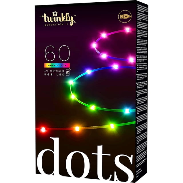 Twinkly Dots Cadena de luz LED flexible controlada por aplicación con 200 LED RGB Twinkly Twinkly Dots