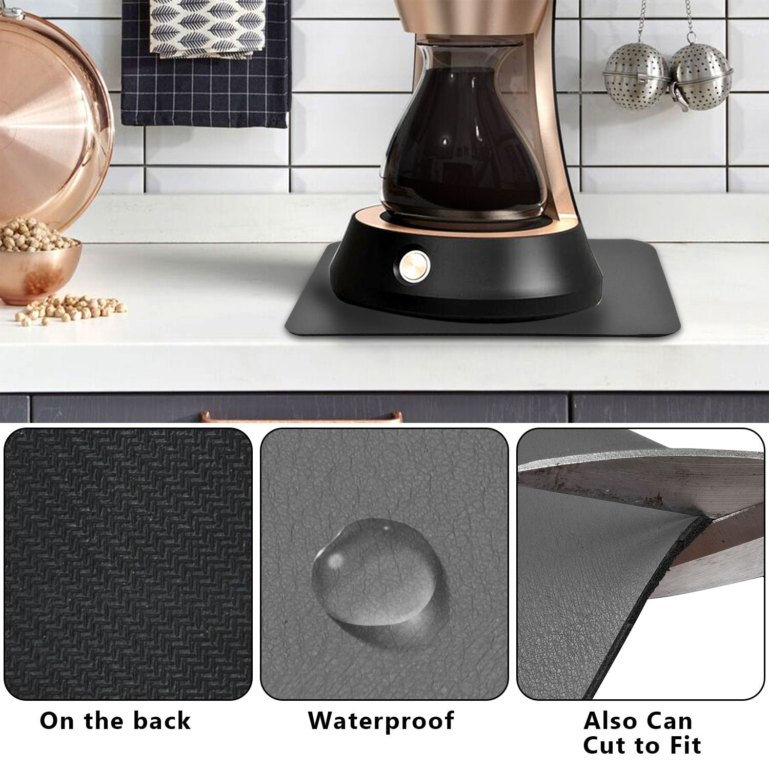 AMOAMI-Coffee Mat Hide Stain Rubber Backed Absorbent Dish Drying