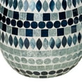 thumbnail image 5 of Mosaic Sea Wastebasket Multi Jewel, Laser-cut, Hand-cut, Stripes in Blue, Sapphire, and Aqua mist Hues on a Natural Clay 10 Inches High, 5 of 5