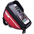 thumbnail image 3 of Alforja de tubo superior impermeable para teléfono con pantalla táctil y marco delantero para bicicleta (rojo), 3 of 6