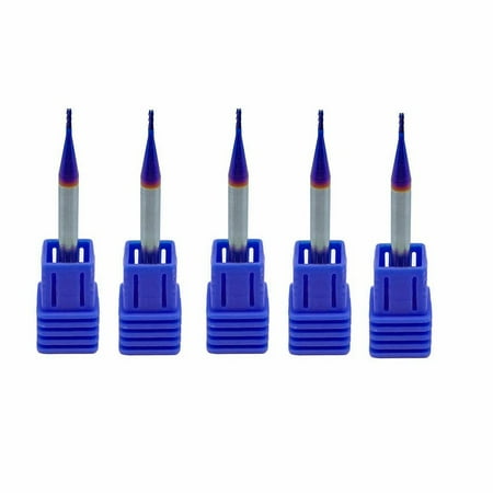 

GLFILL 5PCS D1×4×3×50-4F 1mm HRC65 Nano Blue Coating Carbide Square End Mill