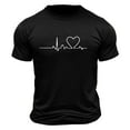 thumbnail image 3 of Ceisia Men's Casual Heart-Printed Short Sleeve Crew Neck Gift T-Shirt, 3 of 4