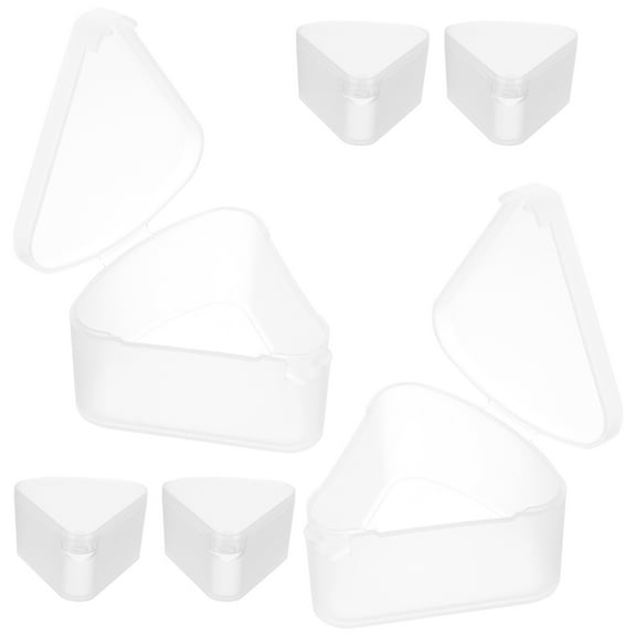 6 Pcs Mini Makeup Sponges Case Puff Accessory Storage Triangle Powder Holder