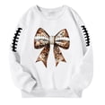 thumbnail image 1 of Girls Sequin Bow Rugby Print Casual Sweatshirt Clothes, 1 of 6