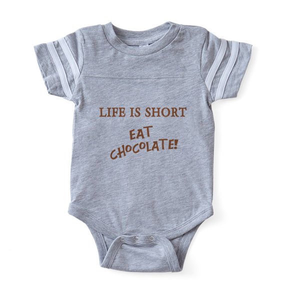 CafePress - FIN Eat Chocolate - Cute Infant Baby Football Bodysuit